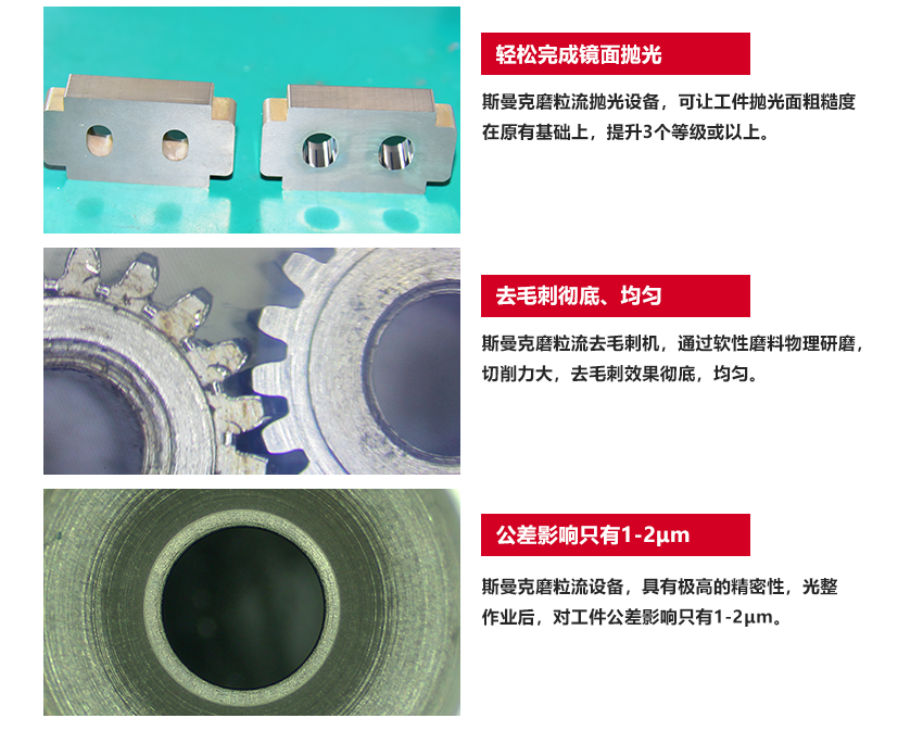 蘇州斯曼克磨粒流設(shè)備公司是專(zhuān)業(yè)生產(chǎn)<a href='http://m.jinchengle.cn' target='_blank'><u>流體拋光機(jī)</u></a>設(shè)備廠家,主要拋光機(jī)器型號(hào)有:<a href='http://m.jinchengle.cn' target='_blank'><u>流體拋光機(jī)</u></a>,<a href='http://m.jinchengle.cn' target='_blank'><u>微孔拋光機(jī)</u></a>,磨粒流拋光機(jī),自動(dòng)拋光機(jī)廣泛應(yīng)用于擠型模具拋光,鎢鋼模具,精沖模具拋光,噴絲板,管件<a href='http://m.jinchengle.cn' target='_blank'><u>內(nèi)孔拋光</u></a>,渦輪殼內(nèi)腔,熱流道拋光,沖頭,細(xì)長(zhǎng)管內(nèi)壁拋光.